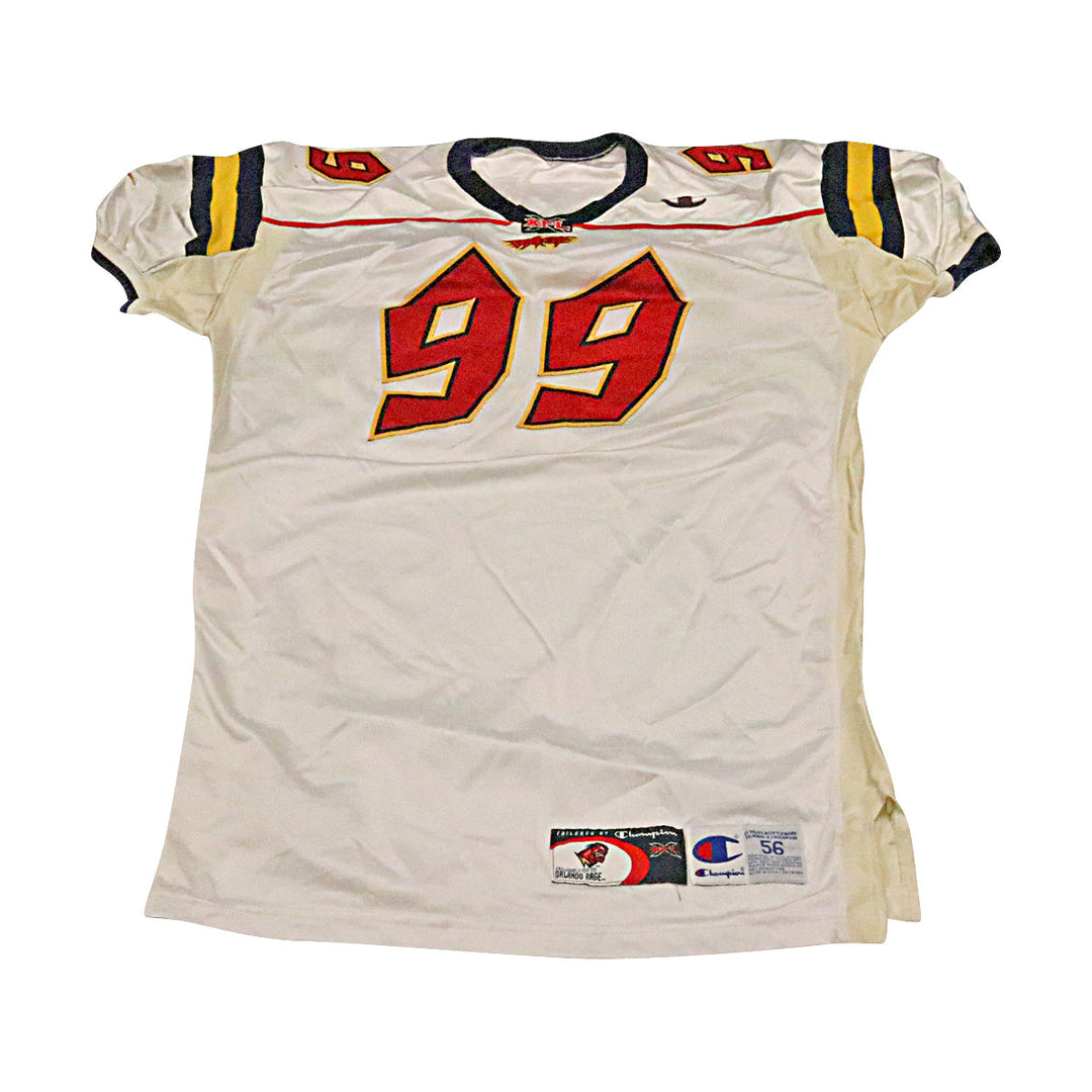 Andre Purvis Orlando Rage 2001 Game Used Away Jersey Size 56 +2 Linemen Cut