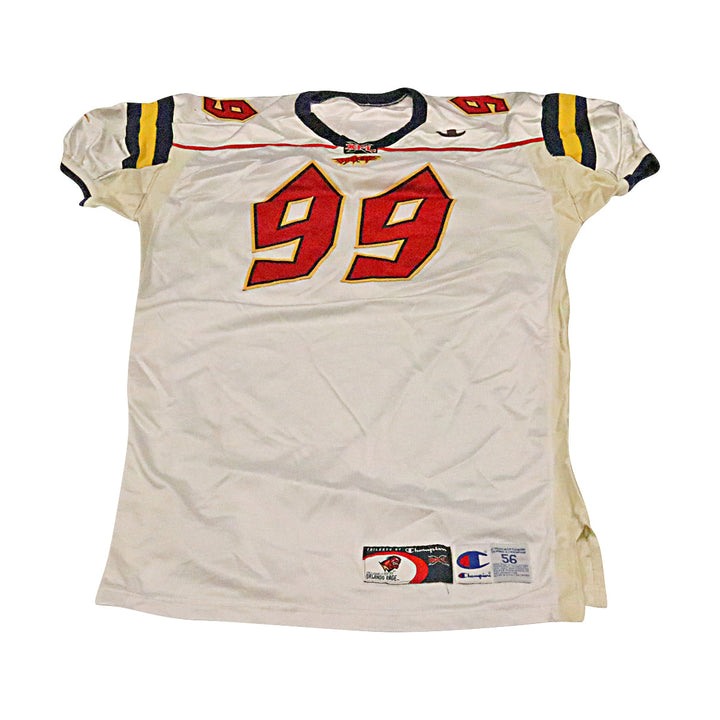 Andre Purvis Orlando Rage 2001 Game Used Away Jersey Size 56 +2 Linemen Cut
