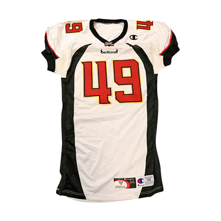 Joe Kavanaugh San Francisco Demons 2001 Game Used Away Jersey Size 50 +2