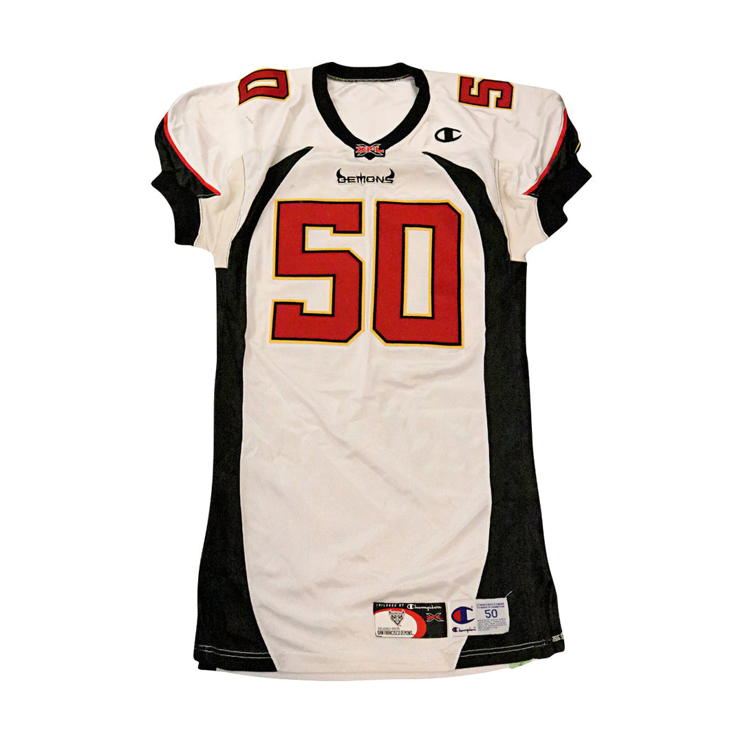 Sam Manuel San Francisco Demons 2001 Game Used Away Jersey Size 50 +2