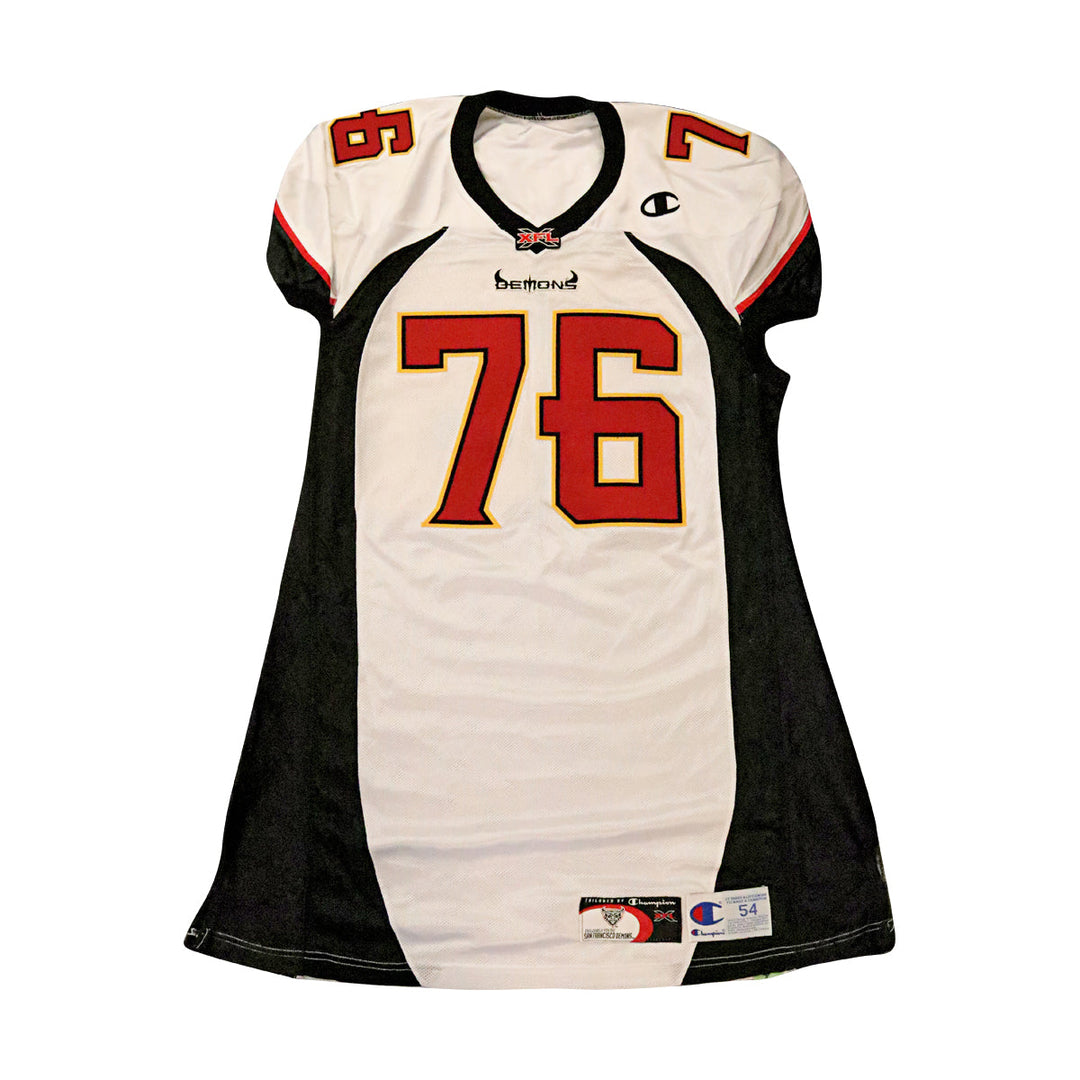 Harvey Goins San Francisco Demons 2001 Game Used Away Jersey Size 54 +2