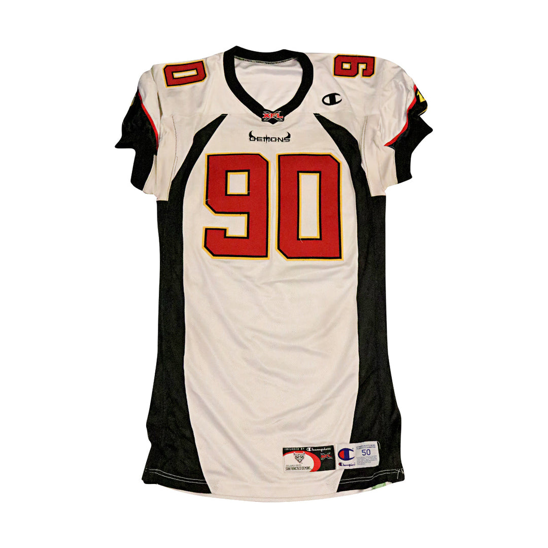 John DeWitt San Francisco Demons 2001 Game Used Away Jersey Size 50 +2