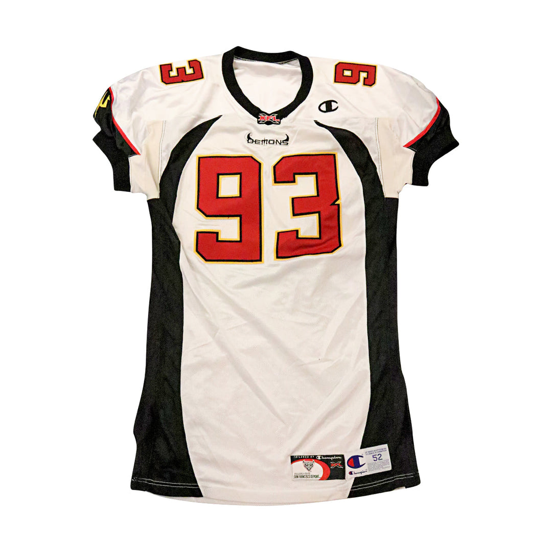 Emile Palmer "Big-E" San Francisco Demons 2001 Game Used Away Jersey Size 52 +2