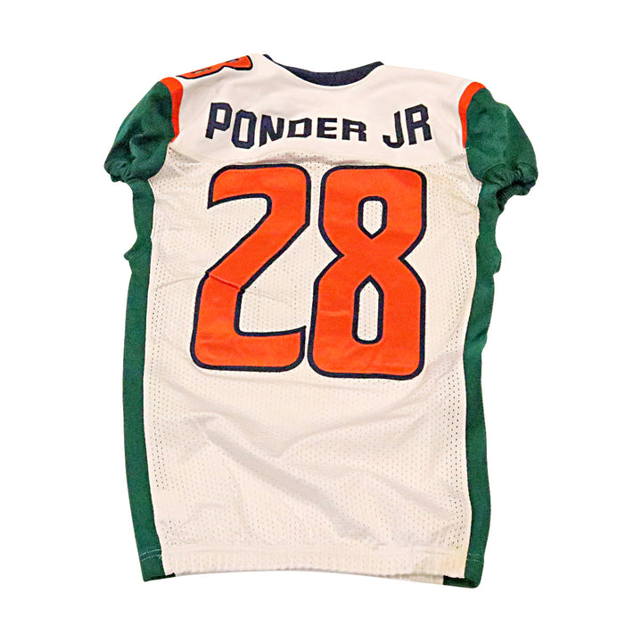 Jermaine Ponder Jr. Seattle Dragons 2020 Game Used Away Jersey M