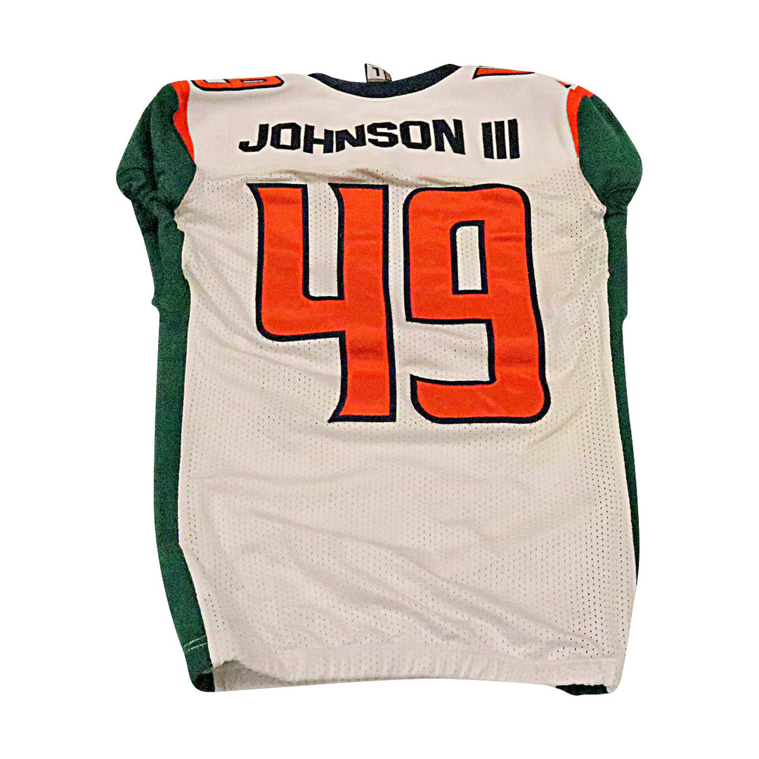 Johnson III Seattle Dragons 2020 Game Used Away Jersey L