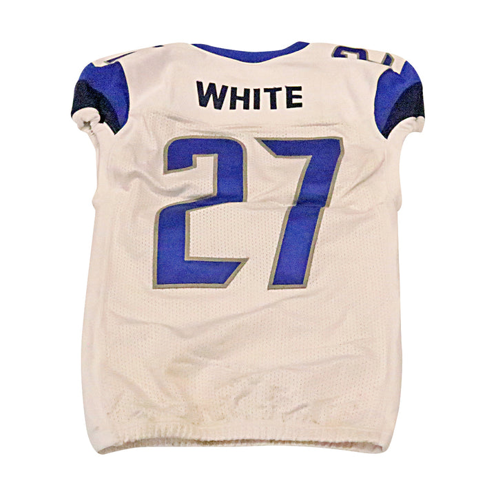 Marquez White St. Louis Battlehawks 2020 Game Used Away Jersey L