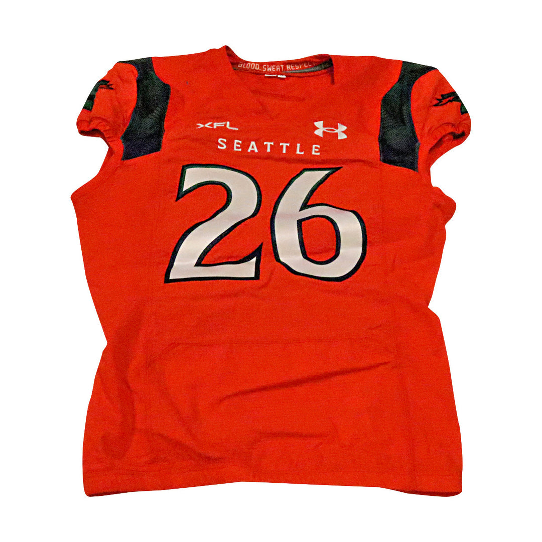 Jordan Evans Seattle Sea Dragons 2023 Game Issued Home Jersey Size 46