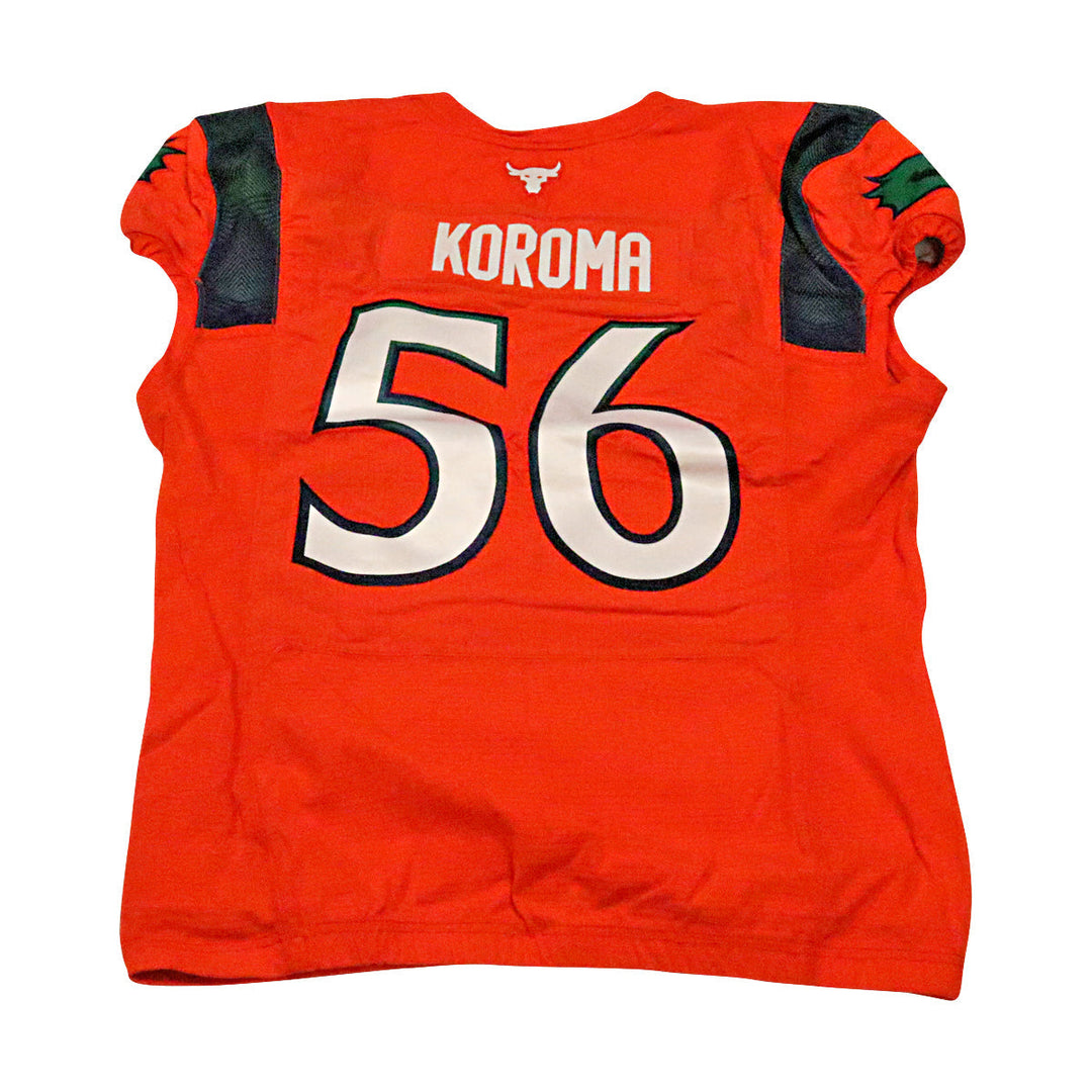 Tejan Koroma Seattle Sea Dragons 2023 Game Issued Home Jersey Size 50