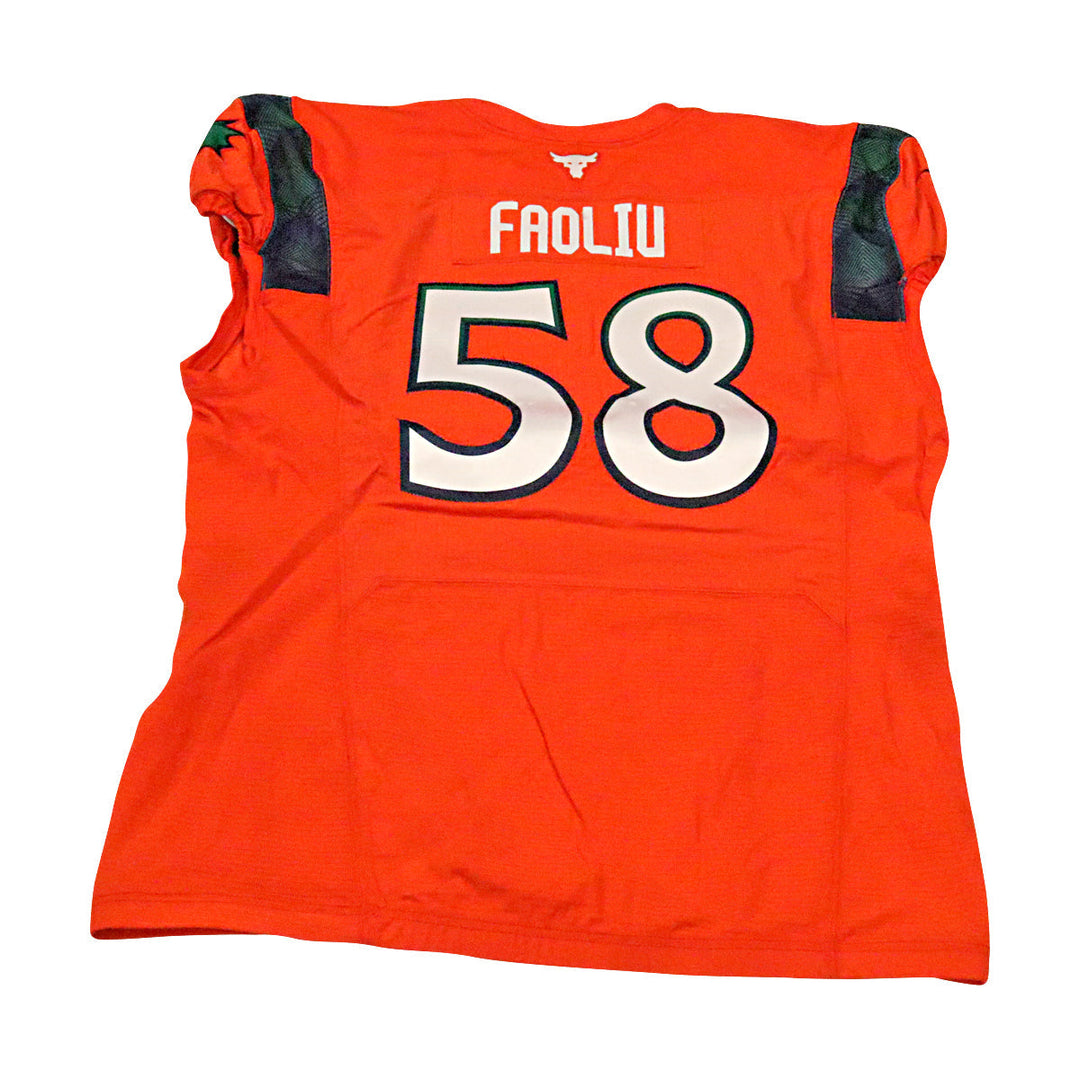 Autin Faoliu Seattle Sea Dragons 2023 Game Issued Home Jersey Size 54