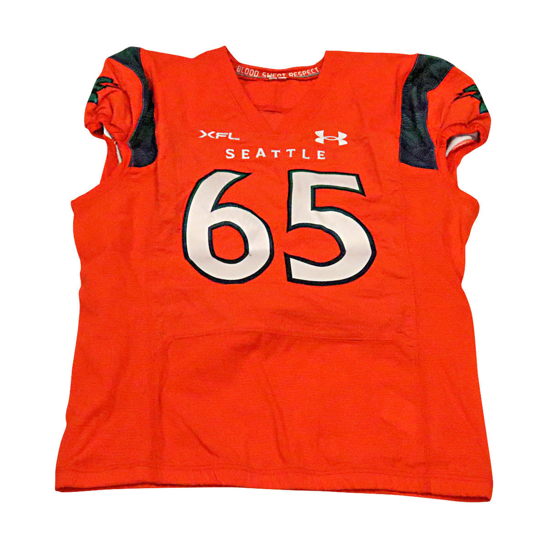 Paul Grattan Seattle Sea Dragons 2023 Game Issued Home Jersey Size 52