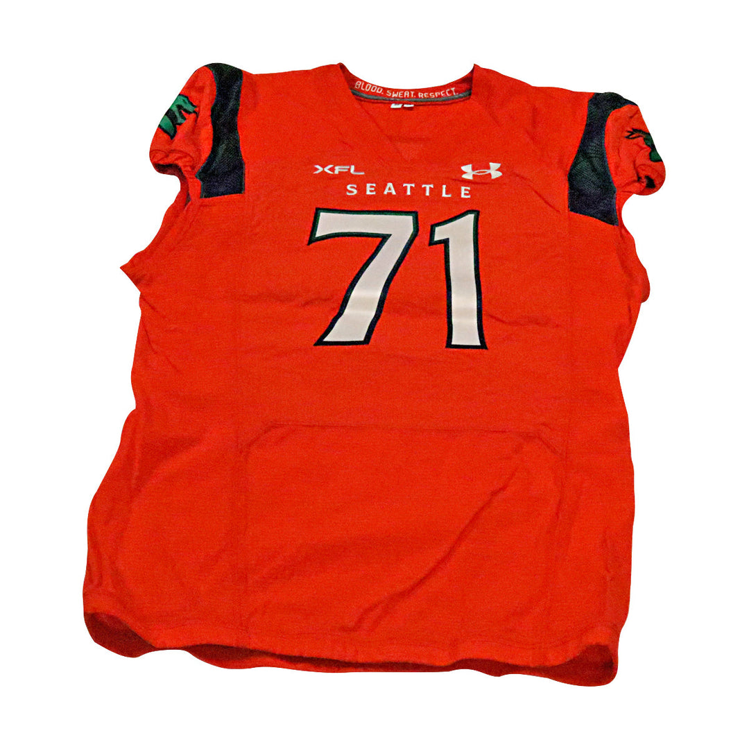 Liam Jimmons Seattle Sea Dragons 2023 Game Issued Home Jersey Size 52