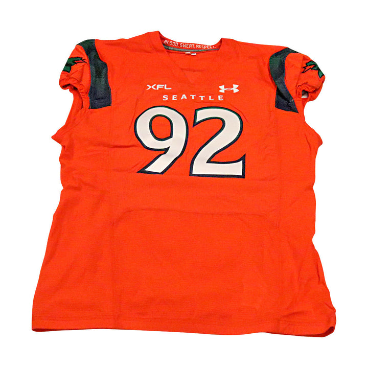P.J. Hall Seattle Sea Dragons 2023 Game Issued Home Jersey Size 54