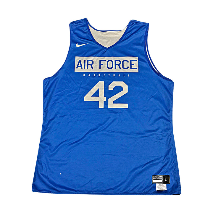 US Air Force Academy 2024 Practice Used Blue/Grey Sz L #42 Basketball Jersey
