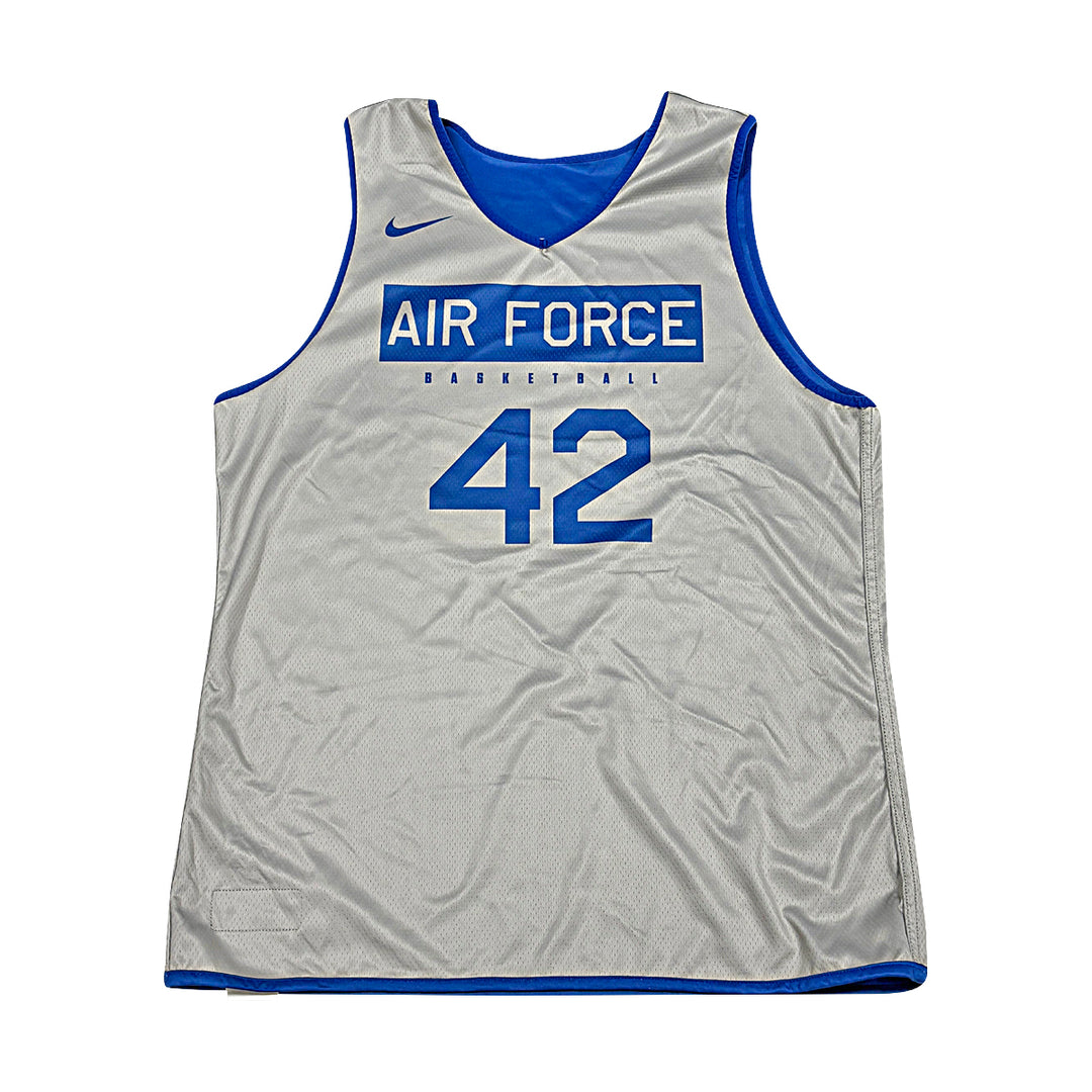 US Air Force Academy 2024 Practice Used Blue/Grey Sz L #42 Basketball Jersey