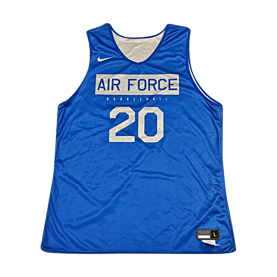 US Air Force Academy 2024 Practice Used Blue/Grey Sz L #20 Basketball Jersey