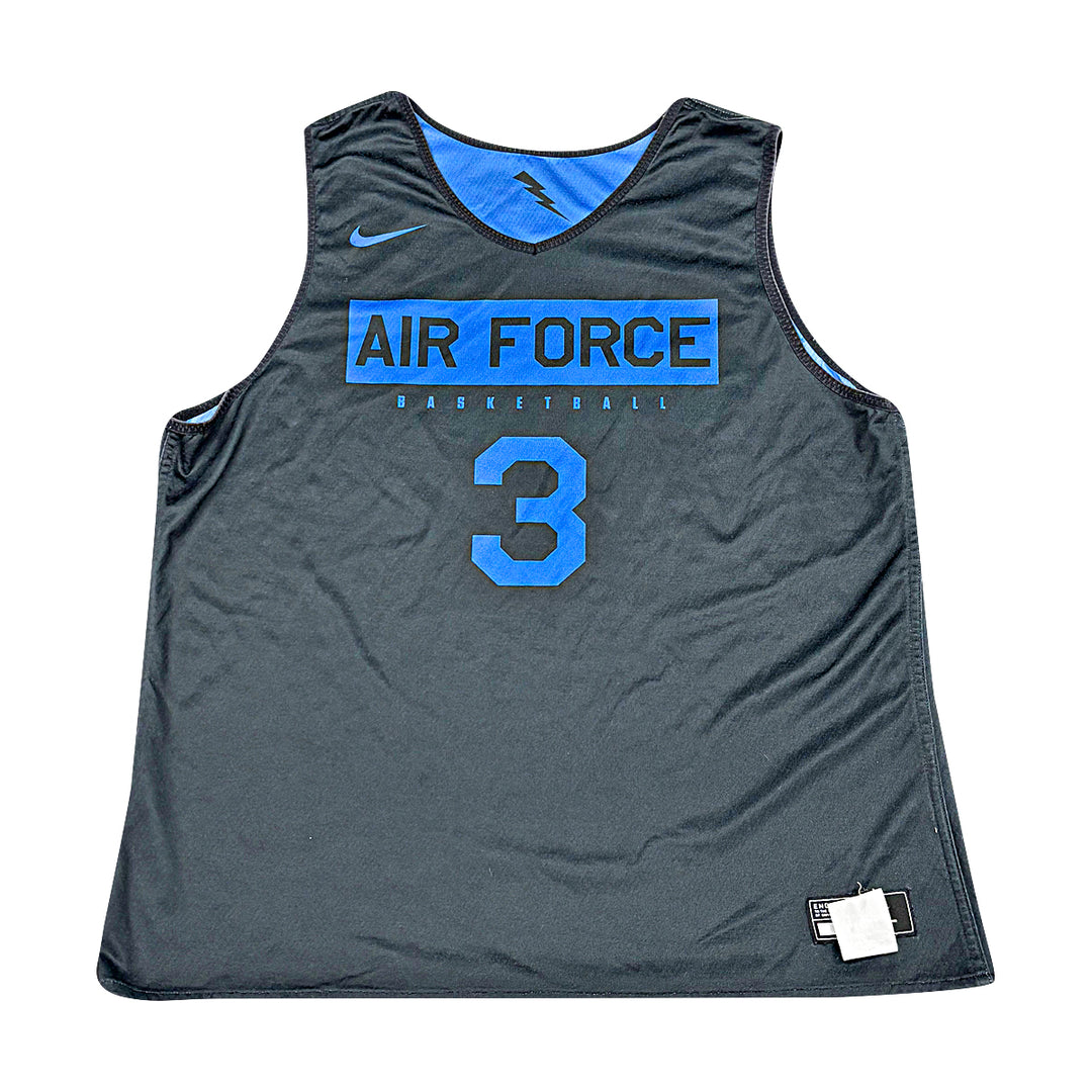 US Air Force Academy 2024 Practice Used Black/Blue Sz L #3 Basketball Jersey