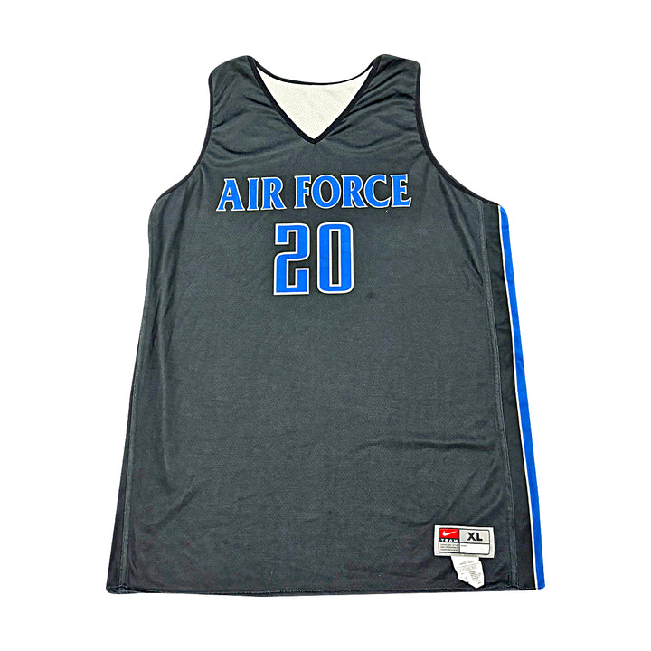 US Air Force Academy 2024 Practice Used Black/Blue Sz XL #20 Basketball Jersey