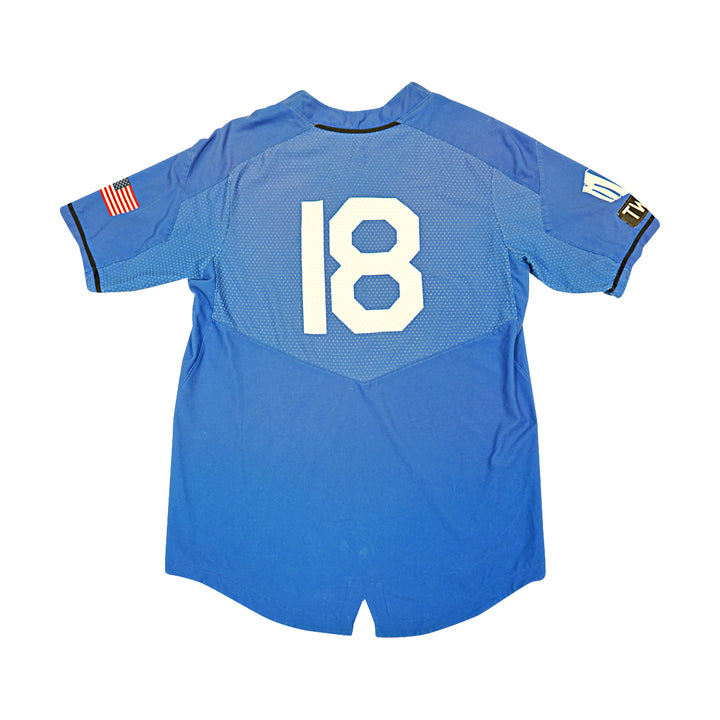 US Air Force Academy 2019 Game Issued Blue/White Sz L #18 Baseball Jersey