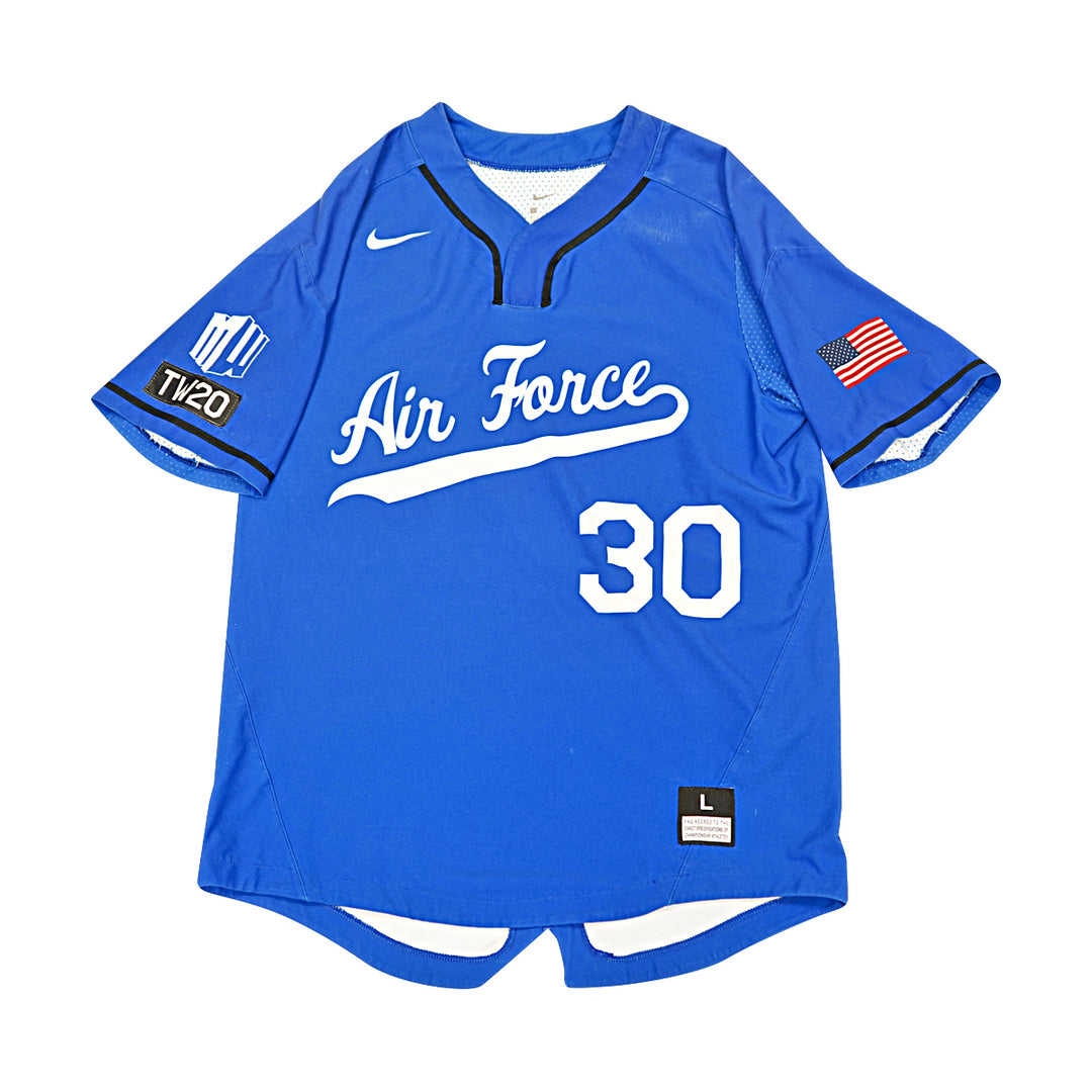 US Air Force Academy 2019 Game Issued Blue/White Sz L #30 Baseball Jersey