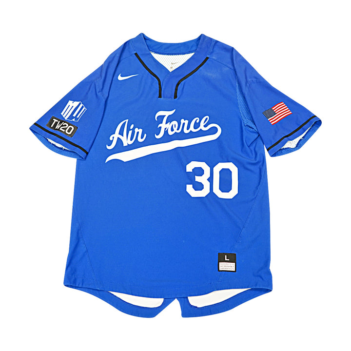 US Air Force Academy 2019 Game Issued Blue/White Sz L #30 Baseball Jersey