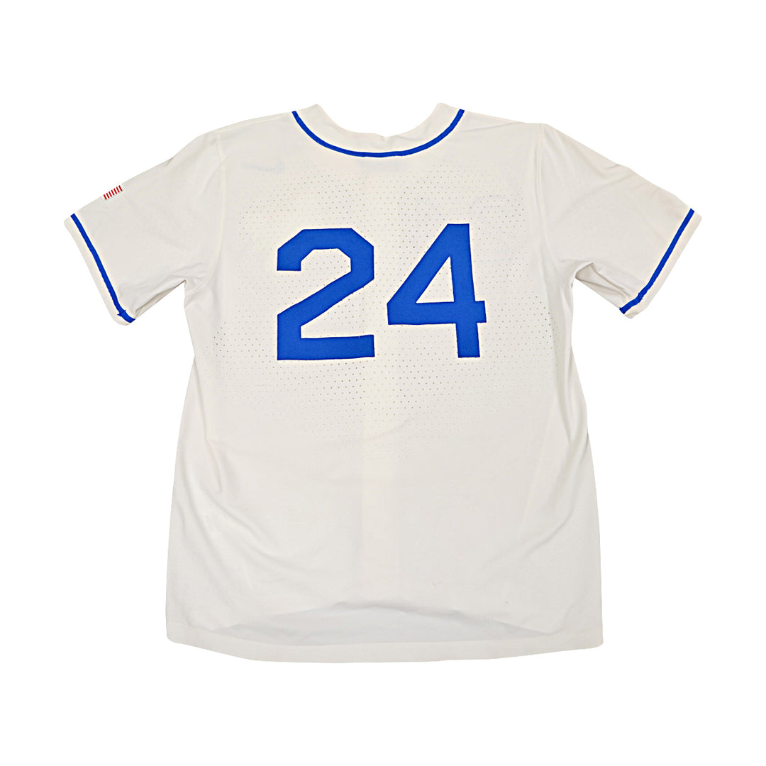US Air Force Academy 2021 Game Issued White/Blue Sz L #24 Baseball Jersey
