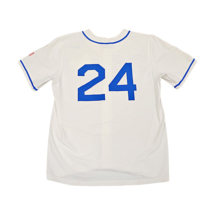 US Air Force Academy 2021 Game Issued White/Blue Sz L #24 Baseball Jersey