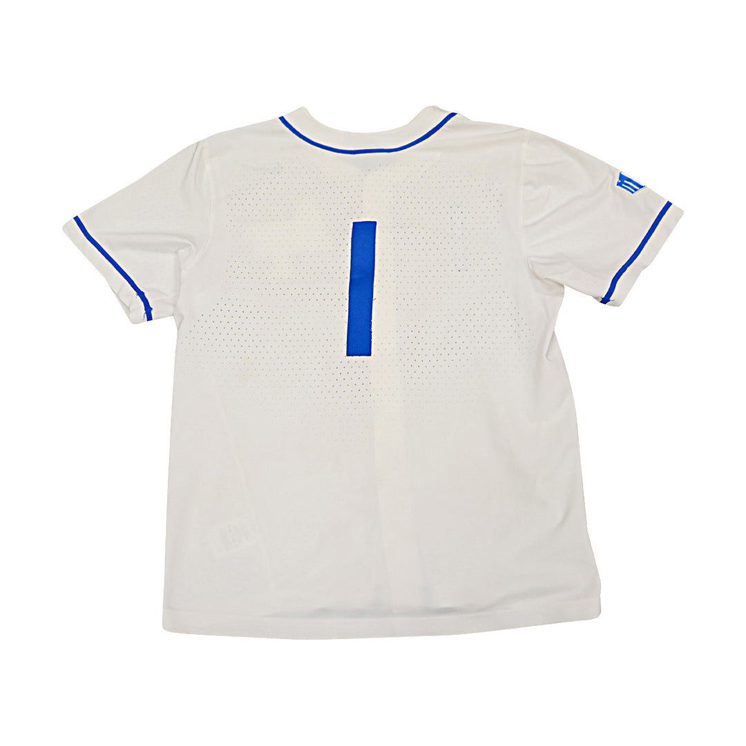 US Air Force Academy 2021 Game Issued White/Blue Sz M #1 Baseball Jersey