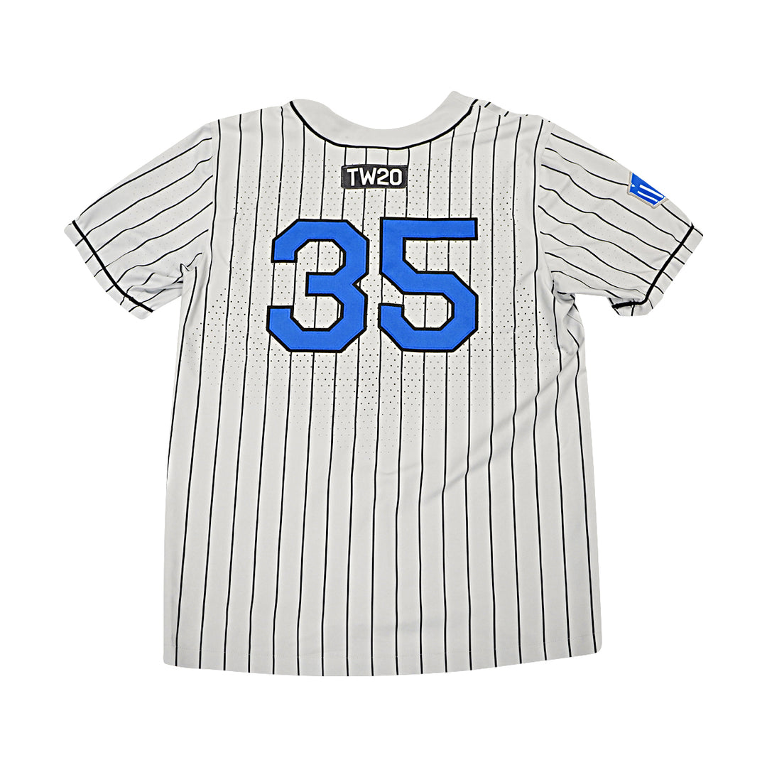 US Air Force Academy 2021 Game Issued Grey Pinstripe Sz L #35 Baseball Jersey