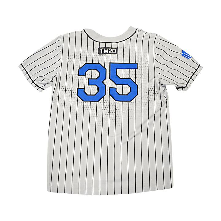 US Air Force Academy 2021 Game Issued Grey Pinstripe Sz L #35 Baseball Jersey