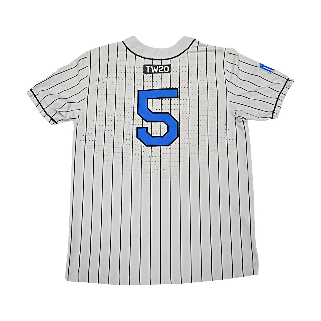 US Air Force Academy 2021 Game Issued Grey Pinstripe Sz L #5 Baseball Jersey