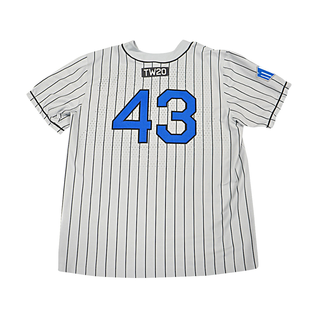 US Air Force Academy 2021 Game Issued Grey Pinstripe Sz XL #43 Baseball Jersey