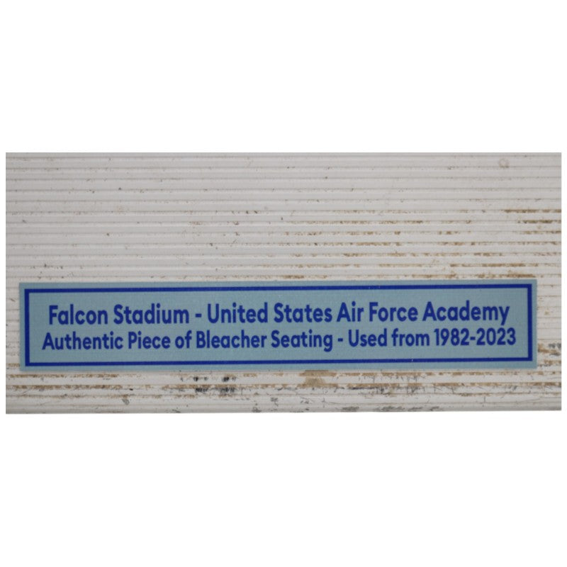 US Air Force Academy Authentic 18" Solid Piece of Falcon Stadium Bleacher Seating USAF/CX COA