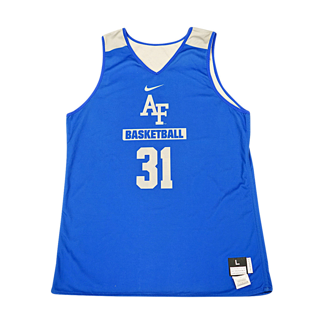 US Air Force Academy 2014 Practice Used Blue/Grey Sz LT #31 Basketball Jersey