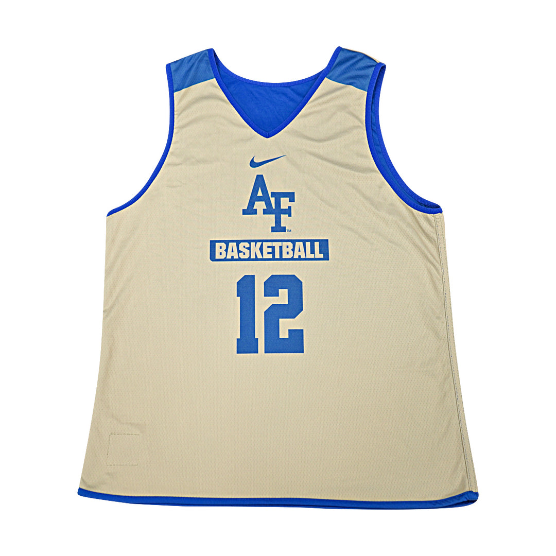 US Air Force Academy 2014 Practice Used Blue/Grey Sz L #12 Basketball Jersey
