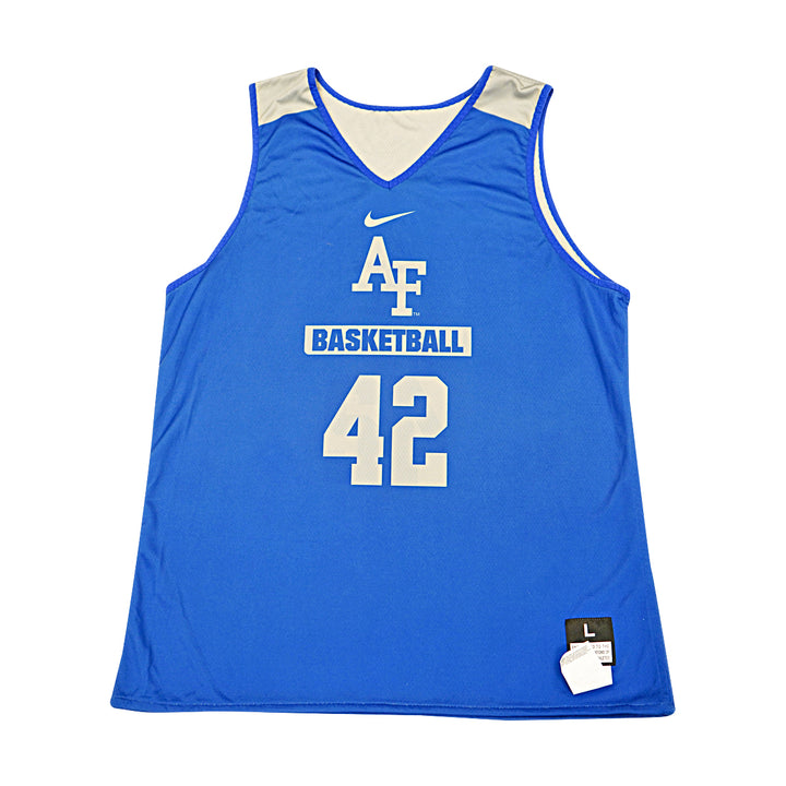 US Air Force Academy 2014 Practice Used Blue/Grey Sz L #42 Basketball Jersey