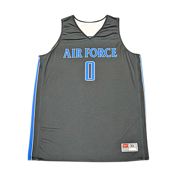 US Air Force Academy 2012 Practice Used Black/Grey Sz XL #0 Basketball Jersey