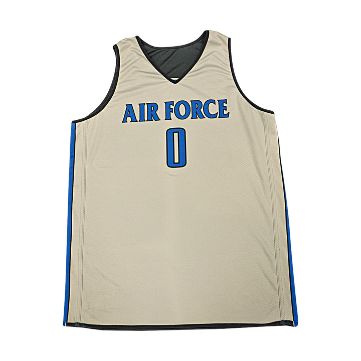 US Air Force Academy 2012 Practice Used Black/Grey Sz XL #0 Basketball Jersey