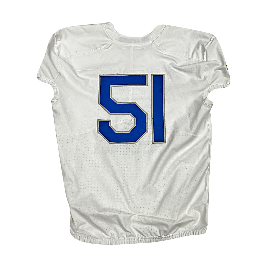 US Air Force Academy Nike White 2023 Game Issued #51 Size XL Jersey