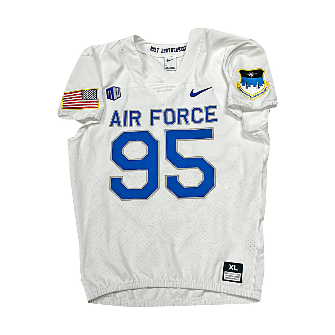 US Air Force Academy Nike White 2023 Game Issued #95 Size XL Jersey