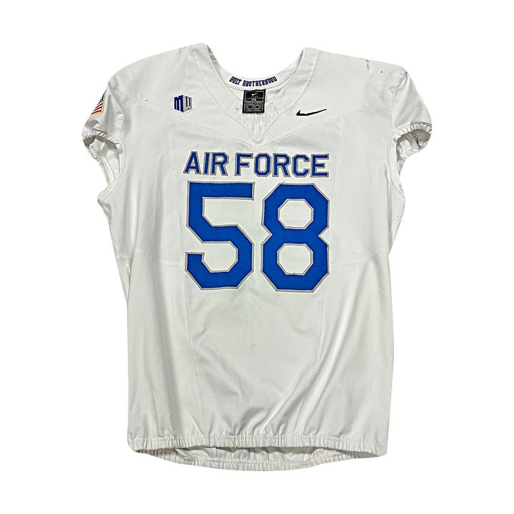 US Air Force Academy Nike White 2023 Game Issued #58 Size XXL Jersey