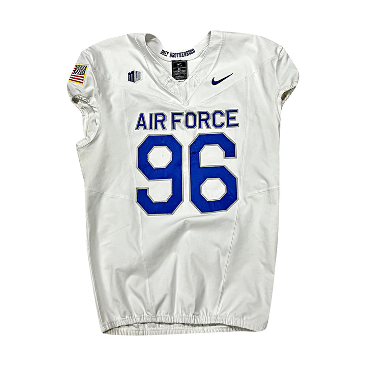 US Air Force Academy Nike White 2023 Game Issued #96 Size XL Jersey