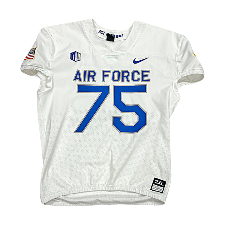 US Air Force Academy Nike White 2023 Game Issued #75 Size XXL Jersey