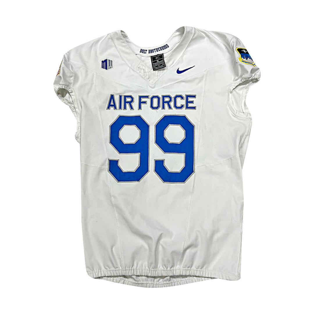 US Air Force Academy Nike White 2023 Game Issued #99 Size XL Jersey