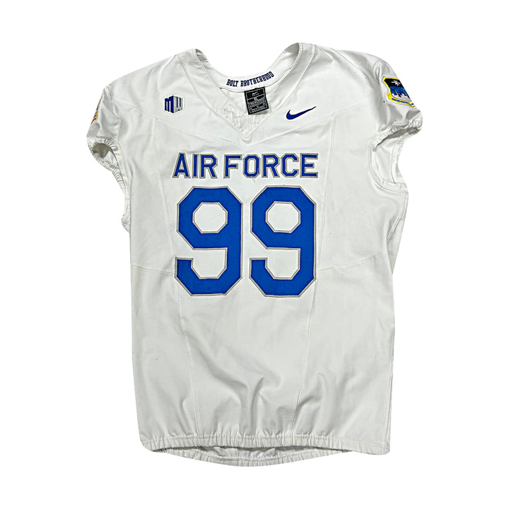 US Air Force Academy Nike White 2023 Game Issued #99 Size XL Jersey