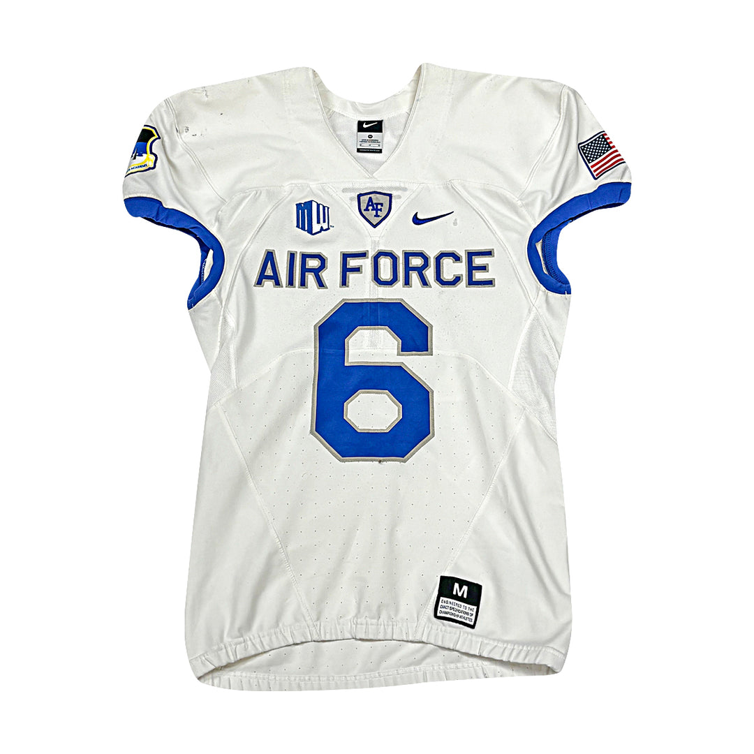 US Air Force Academy Nike White 2023 Game Issued #6 Size M Jersey
