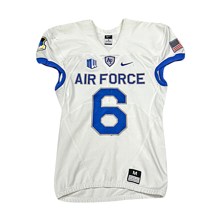 US Air Force Academy Nike White 2023 Game Issued #6 Size M Jersey