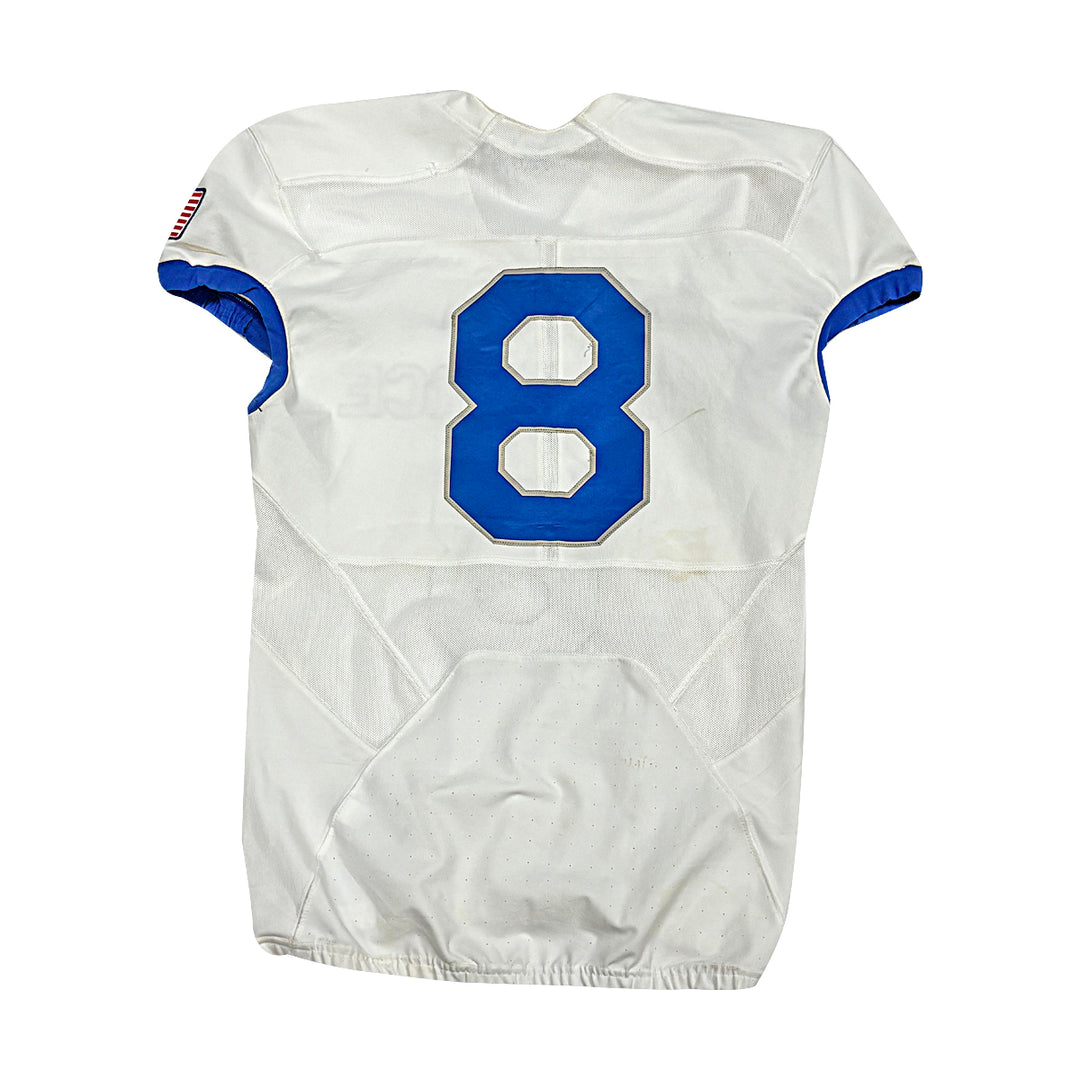 US Air Force Academy Nike White 2023 Game Issued #8 Size L Jersey