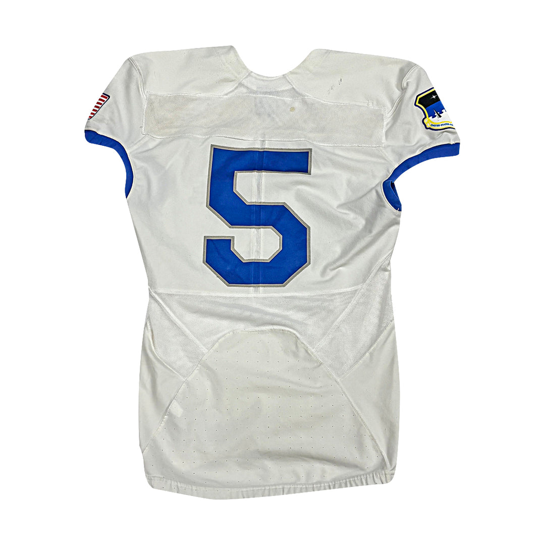 US Air Force Academy Nike White 2023 Game Issued #5 Sie M Jersey