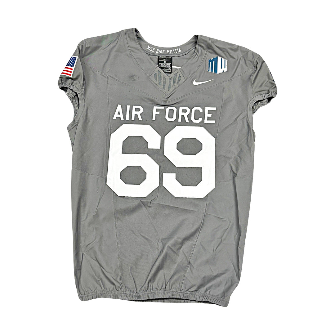 US Air Force Academy 2025 Game Used Nike #69 Size XL F-16 Jersey