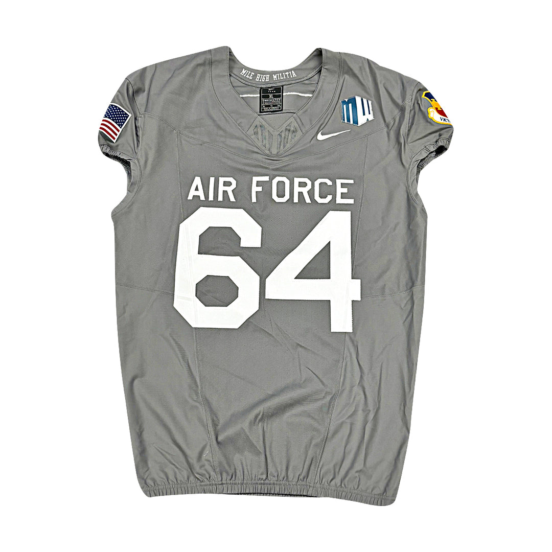 US Air Force Academy 2025 Game Used Nike #64 Size XL F-16 Jersey